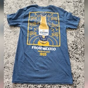 Corona Extra Graphic Tshirt Mens Size Small Nwot Faded Blue